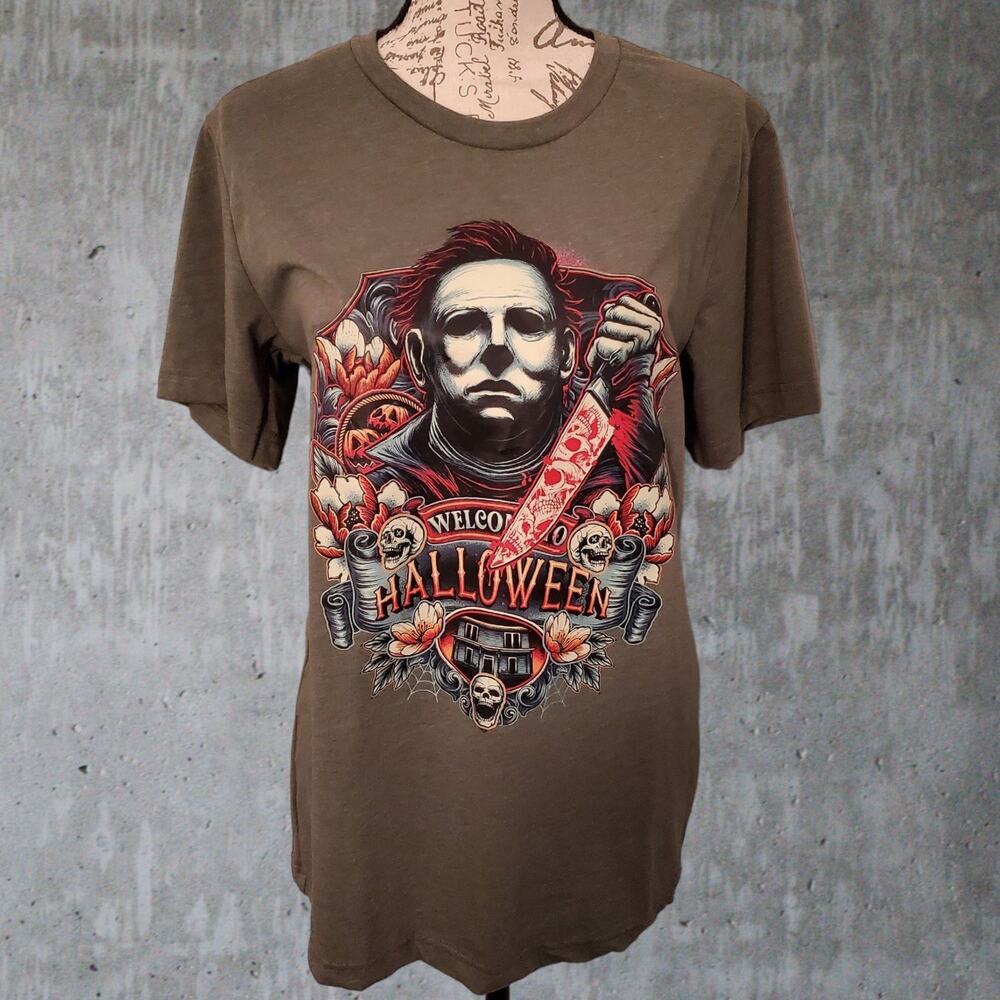 Michael Myers Horror T-Shirt, Halloween Retro Full Color, Medium